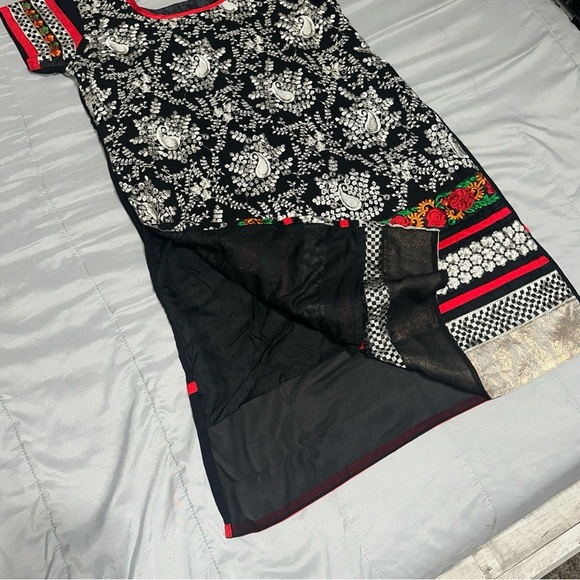 Indian Style Women’s *L* Floral Tunic Dress Elaborate Detailed Extravagant Light - Picture 4 of 14